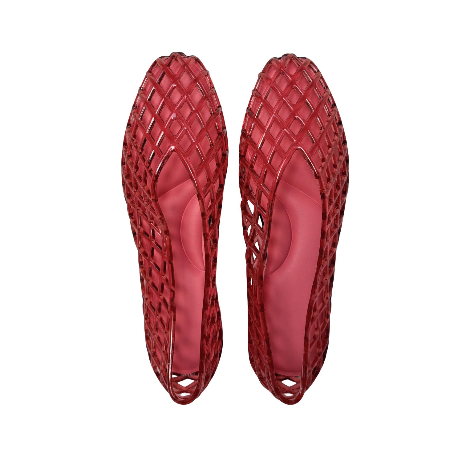 Grahame James Women's Geneva Jelly Flat in Red