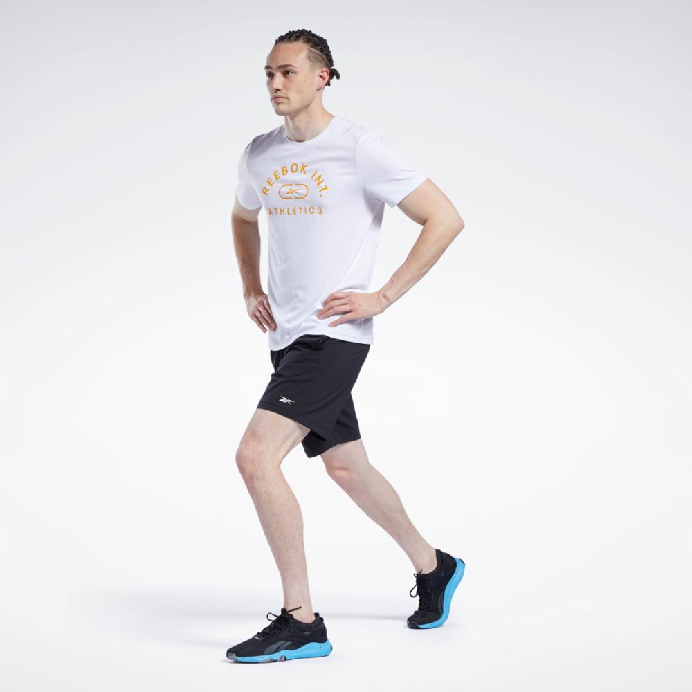 Reebok Apparel  Men's Workout Ready Shorts Reebok Training App Men Black Reg