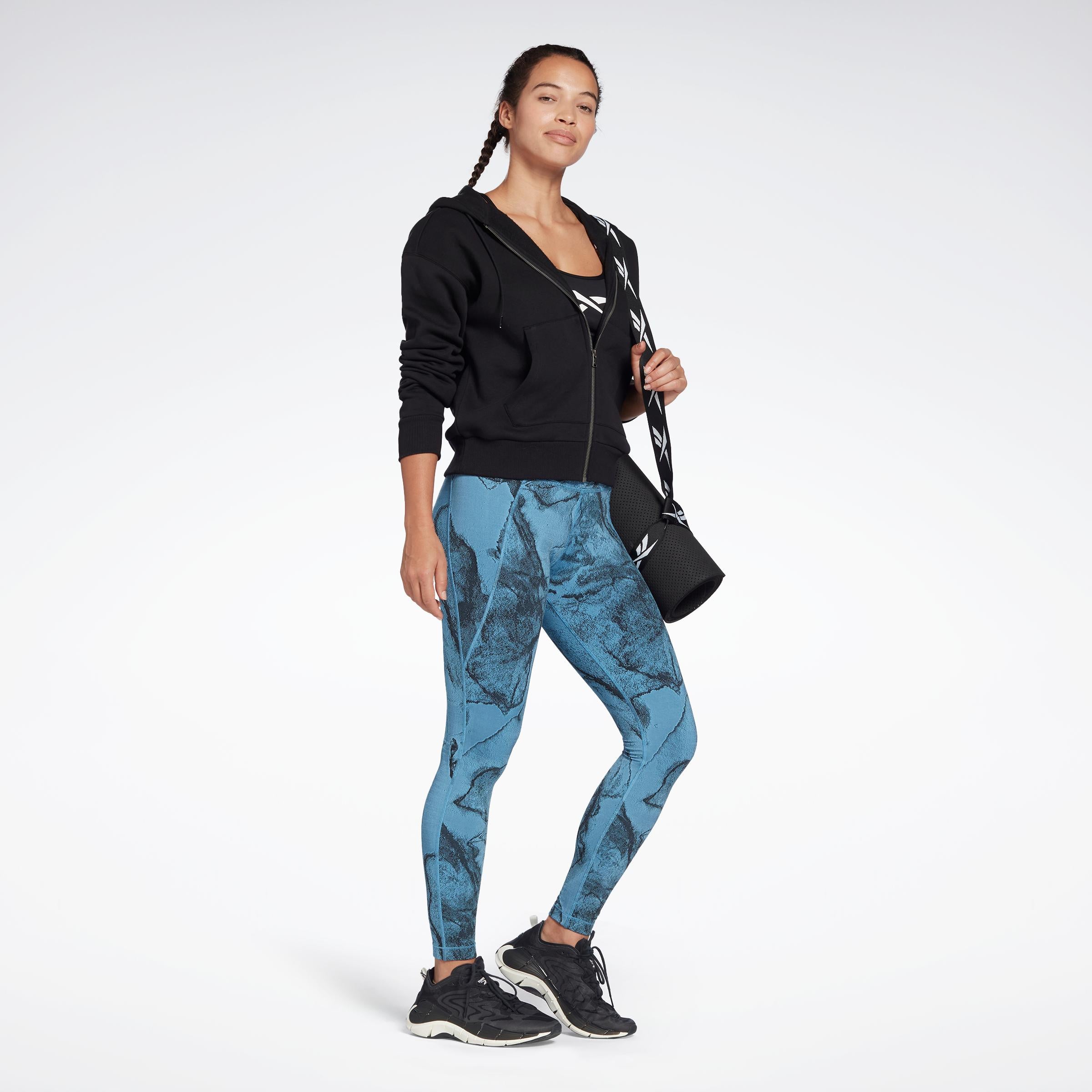 Reebok Apparel  Women's Ts Lux Tight- Jacqu Reebok Training App Women Blue Reg