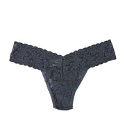 grey lace thong on a white background