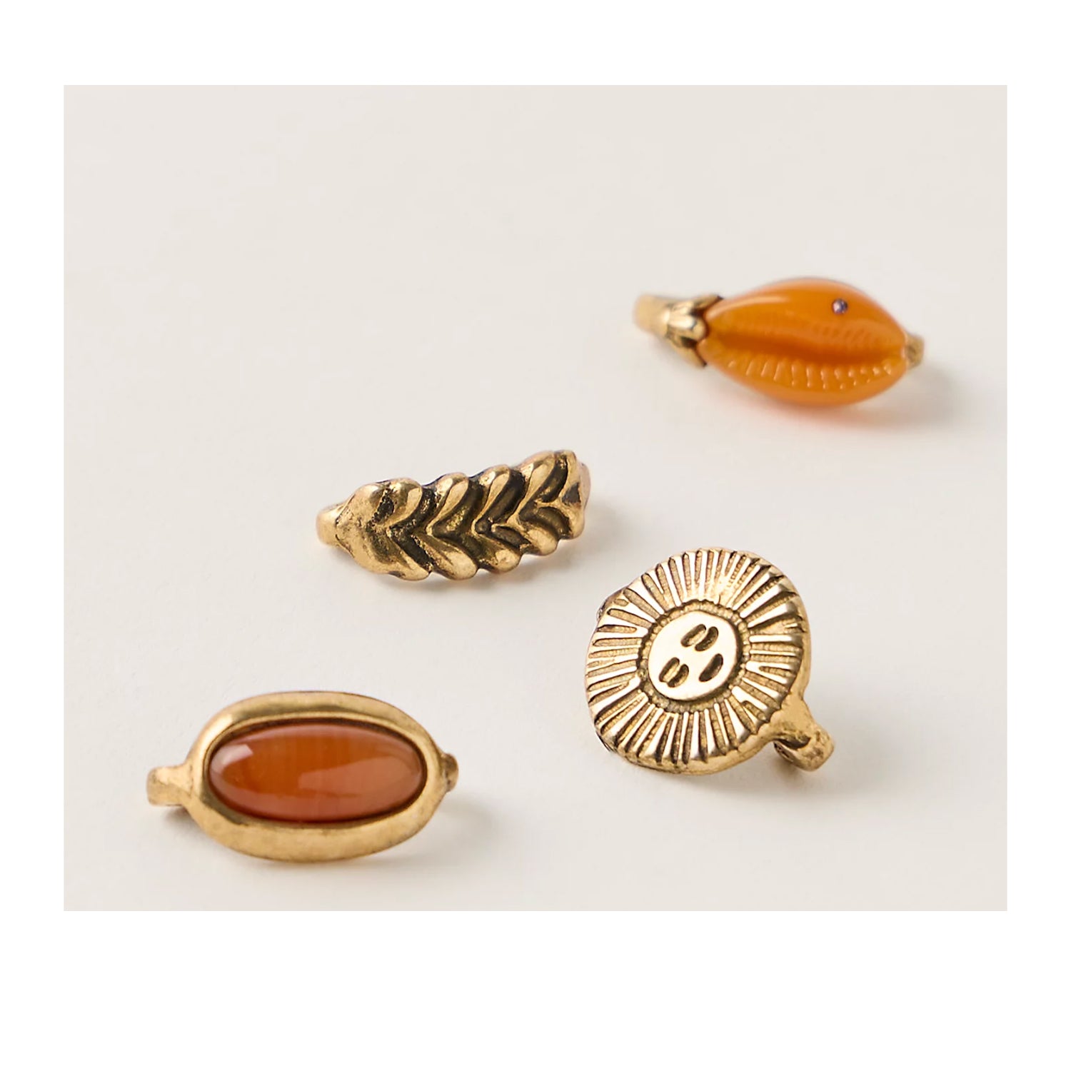 heel boy Sandal Charms in Orange Gold, 4 pack