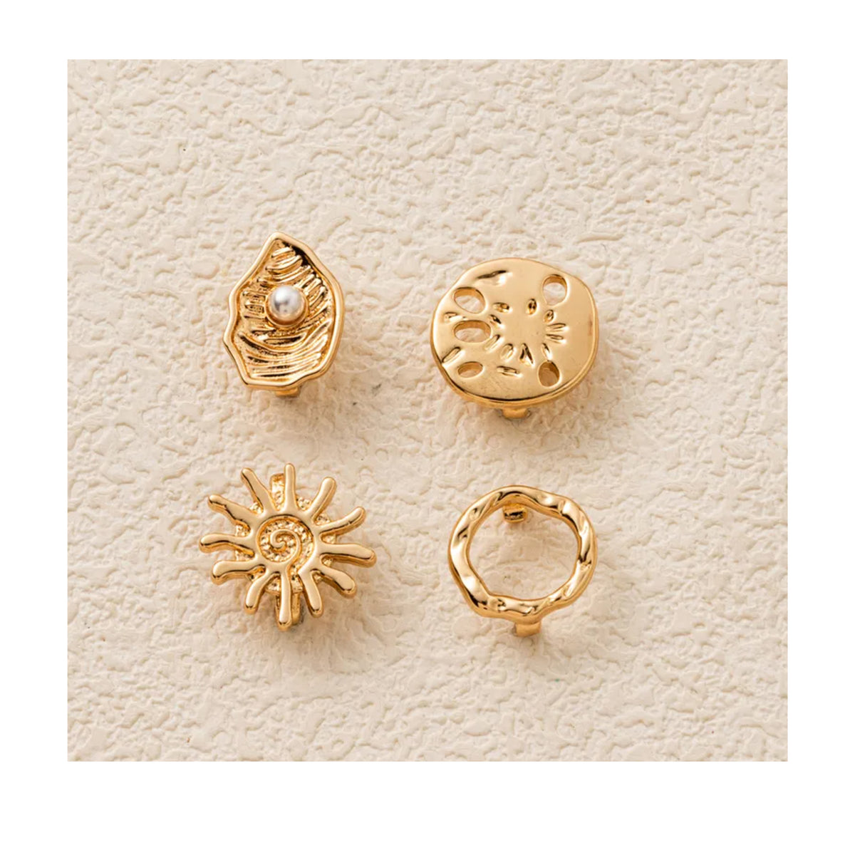 heel boy Sandal Charms in Gold Sun, 4 pack