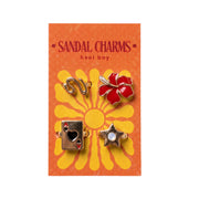 heel boy Sandal Charms in Gold Hibiscus, 4 pack