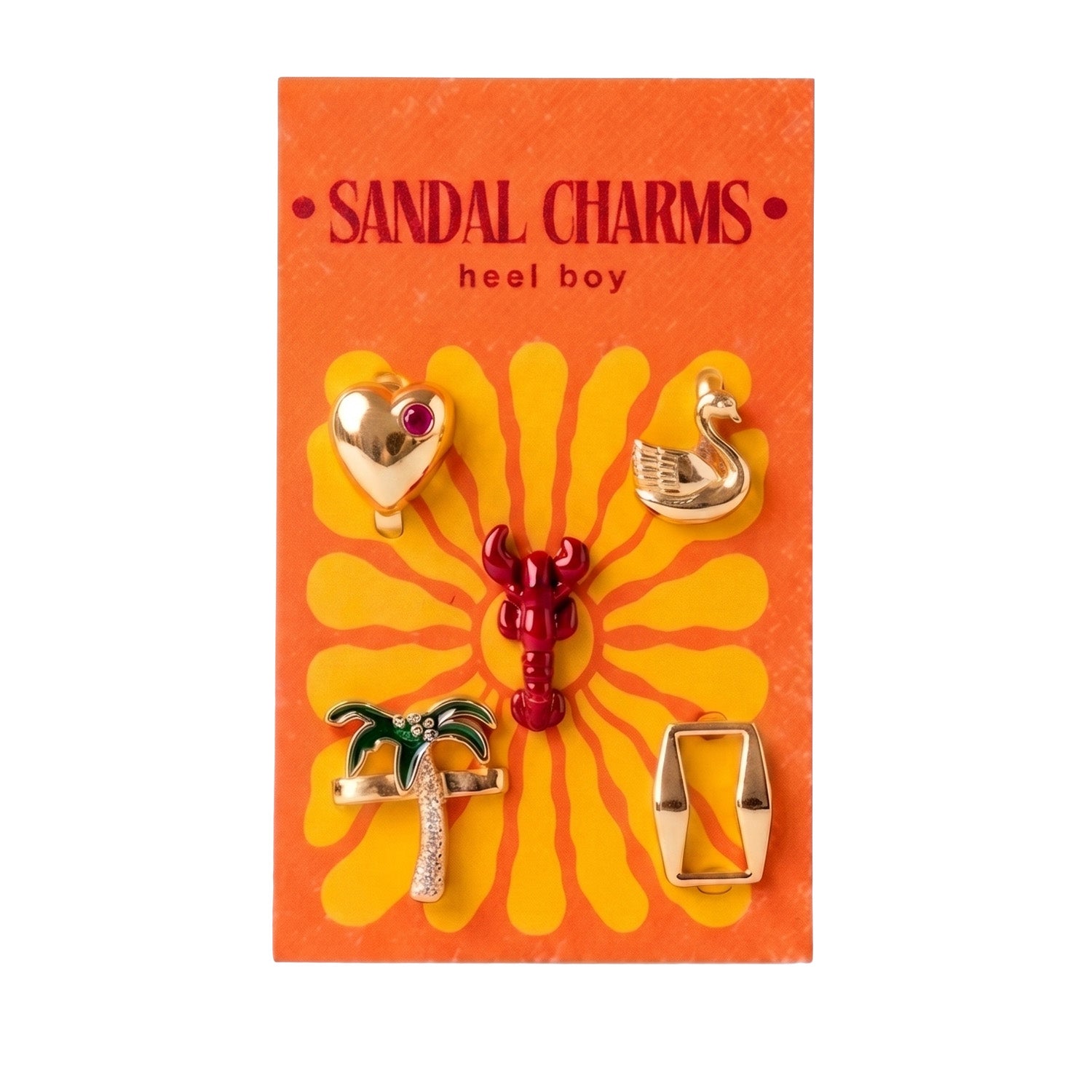 heel boy Sandal Charms in Tropical Gold, 5 pack