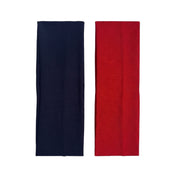solid navy headband and solid red headband on a white background
