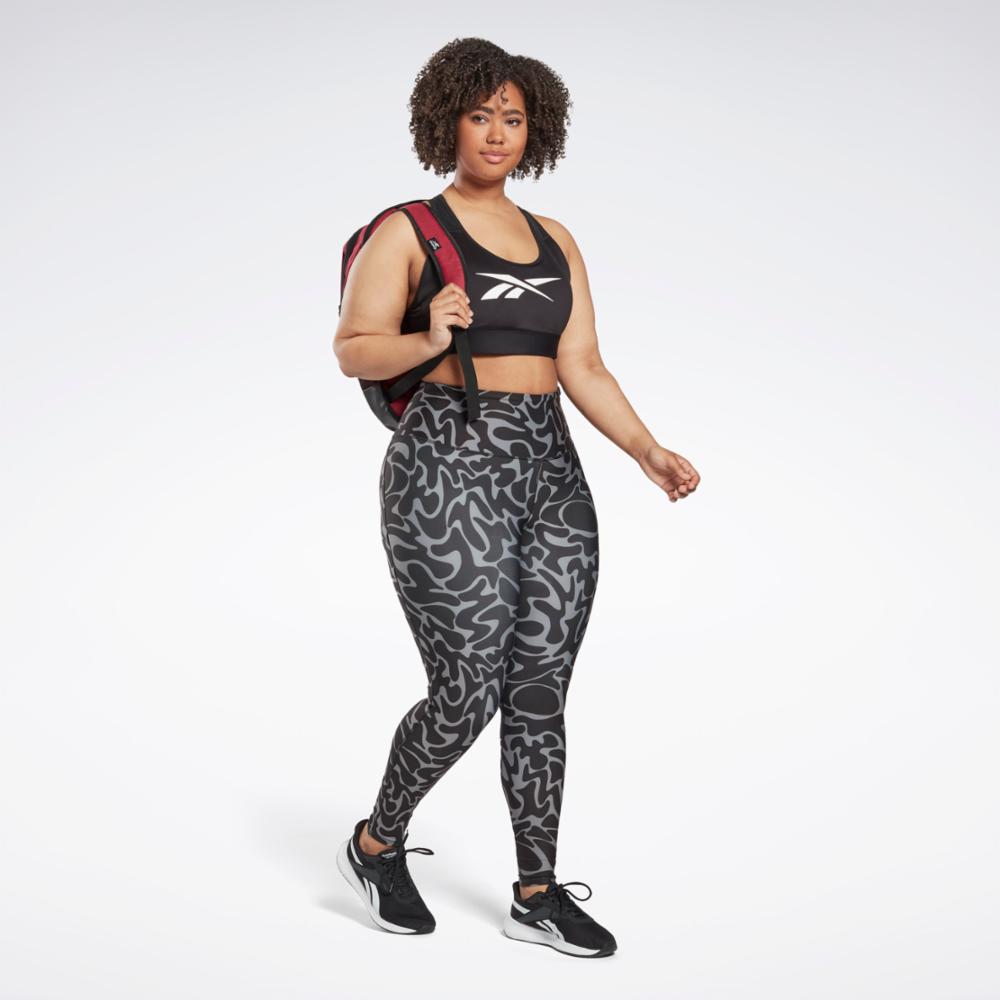 Reebok Apparel  Women's Reebok Lux Vector Racer Sports Bra (Plus Size) Reebok Training App Women Black Reg