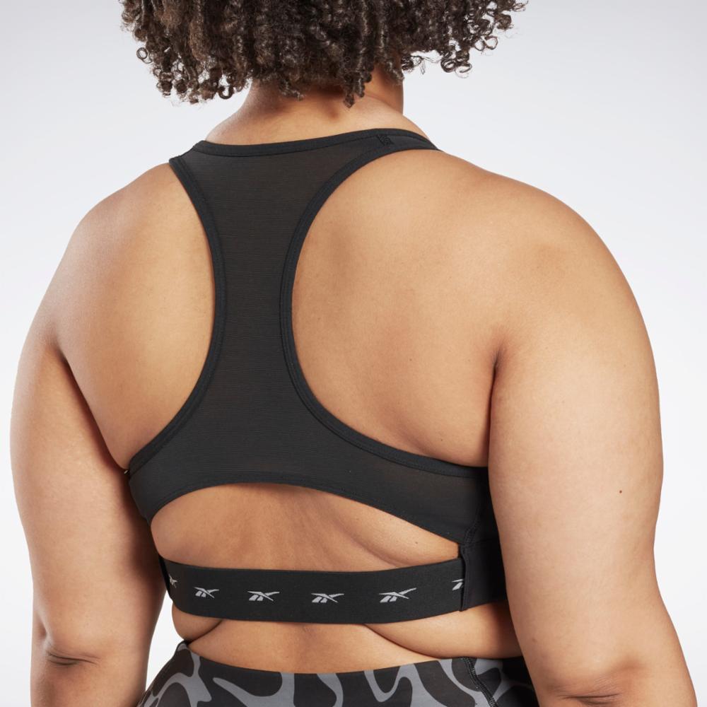 Reebok Apparel  Women's Reebok Lux Vector Racer Sports Bra (Plus Size) Reebok Training App Women Black Reg