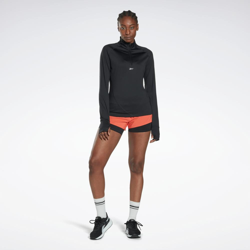 Reebok Apparel  Women's Running 1/4 Zip Reebok Running App Women Black Reg