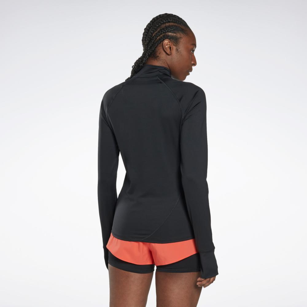 Reebok Apparel  Women's Running 1/4 Zip Reebok Running App Women Black Reg