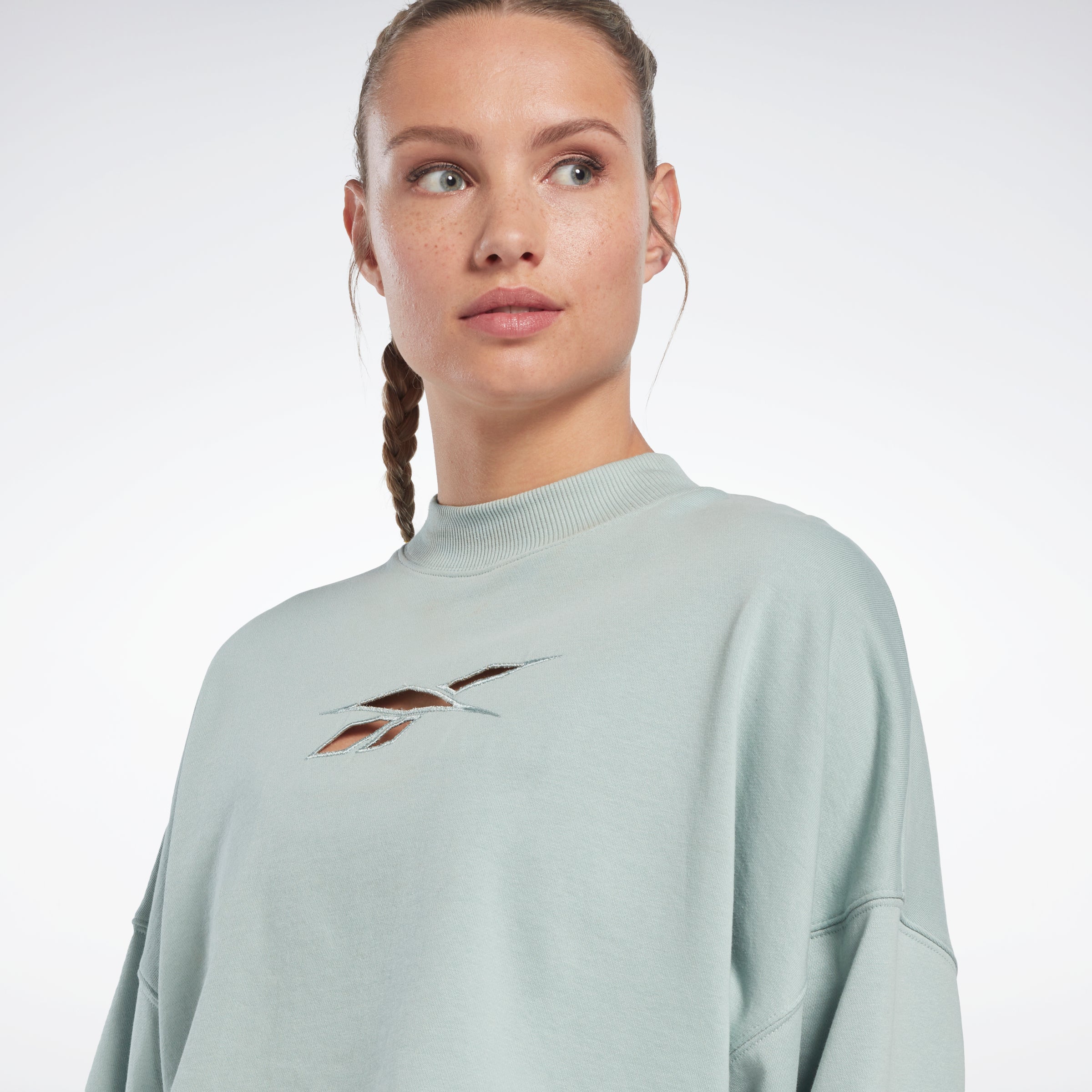Reebok Women's S Vector Knit Crew  In Seagrey REG