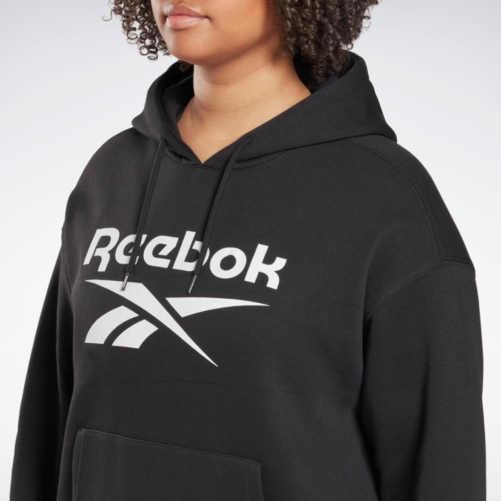 Sweat à capuche polaire Reebok pour femme Ri Bl, application d'entraînement Reebok pour femme, noir, standard