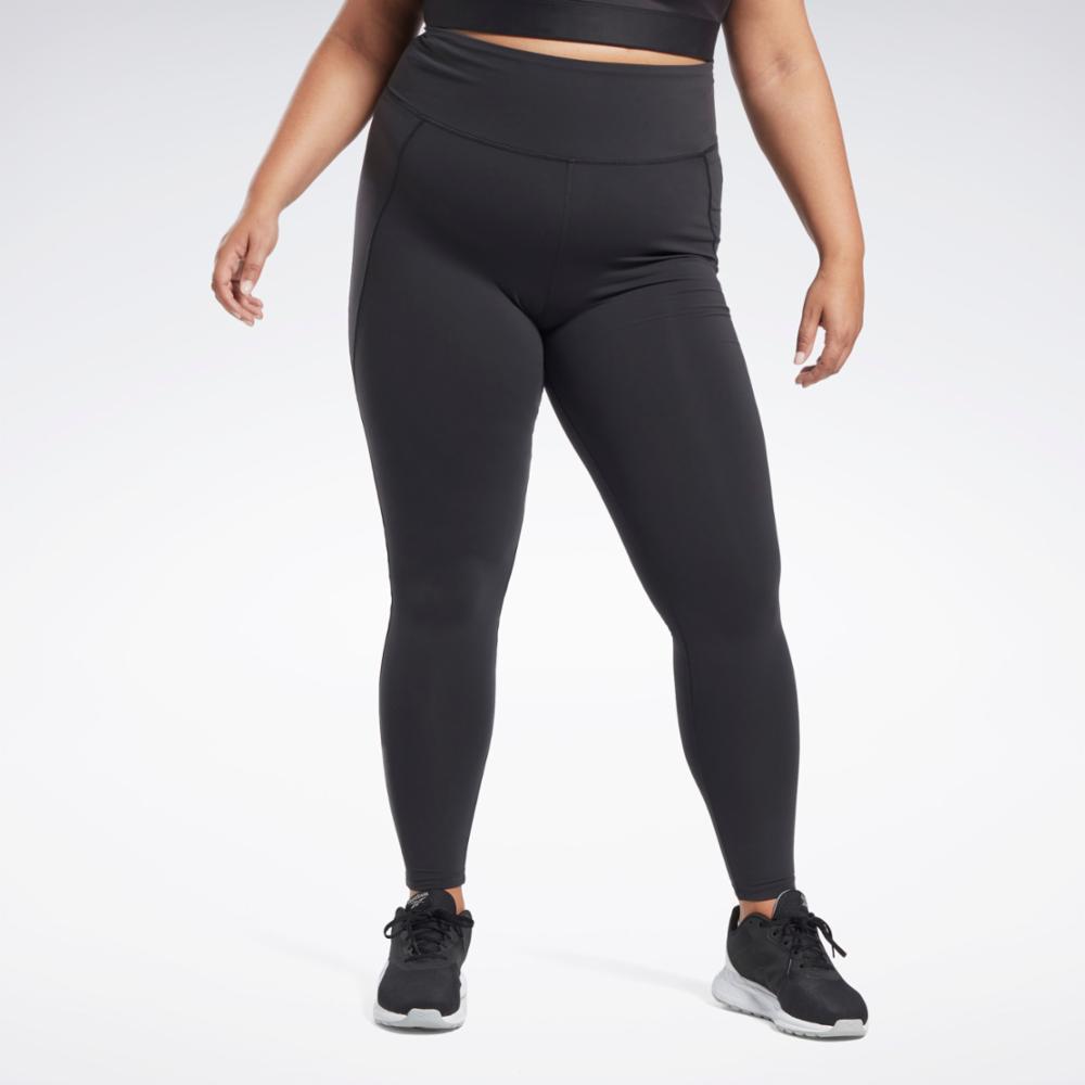 Reebok Apparel  Women's Reebok Lux High Waisted Leggings (Plus Size) Reebok Training App Women Black Reg