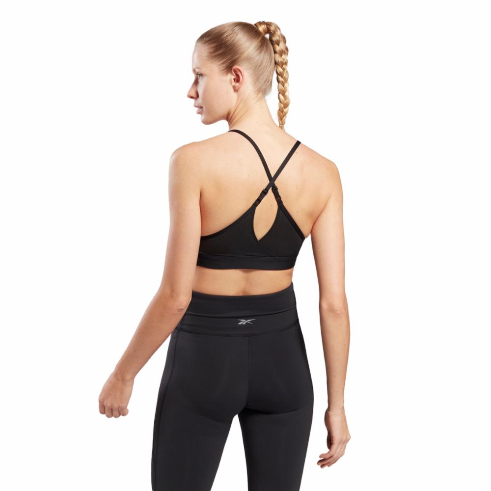 Reebok Apparel  Women's Reebok Lux Strappy Sports Bra Reebok Training App Women Black Reg
