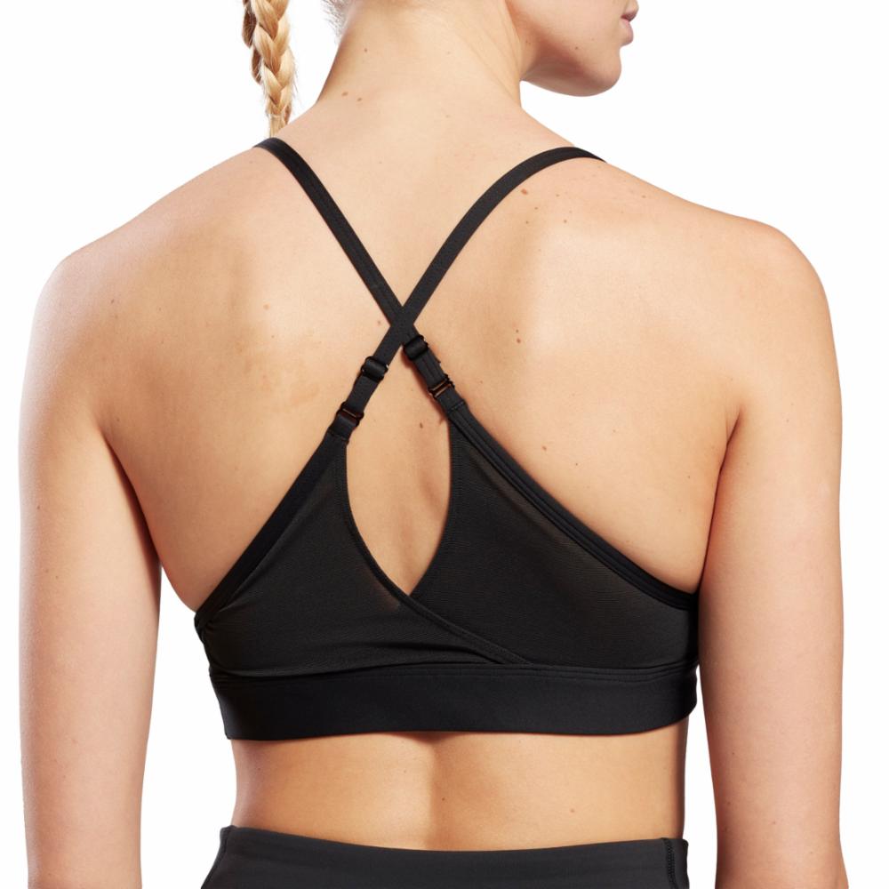 Reebok Apparel  Women's Reebok Lux Strappy Sports Bra Reebok Training App Women Black Reg