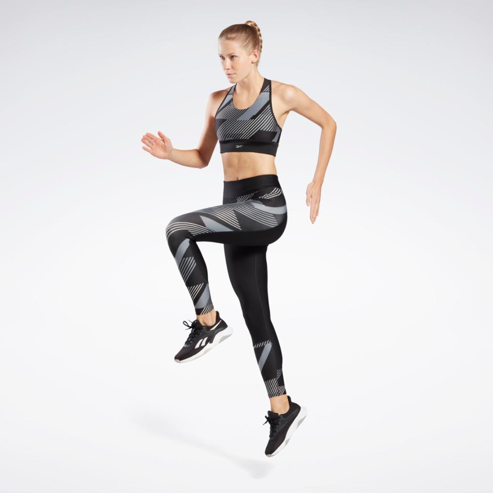 Reebok Apparel  Women's Running Bra - Aop Black Reg