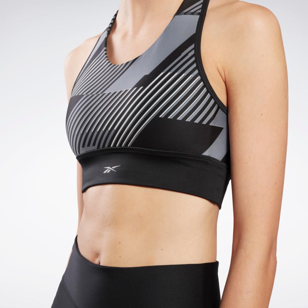 Reebok Apparel  Women's Running Bra - Aop Black Reg