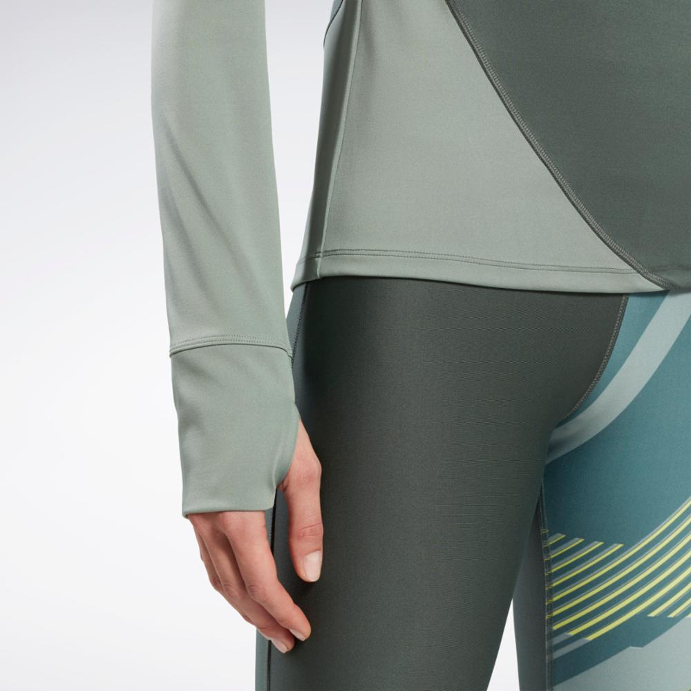 Reebok Apparel  Women's Running 1/4 Zip Reebok Running App Women Green Reg