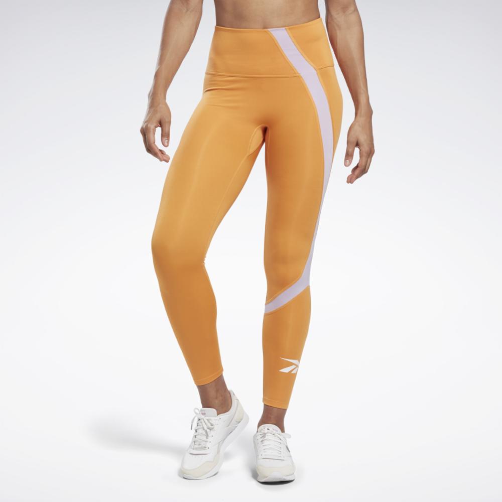 Reebok Apparel  Women's Wor Big Logo Tight Reebok Training App Women Orange Reg