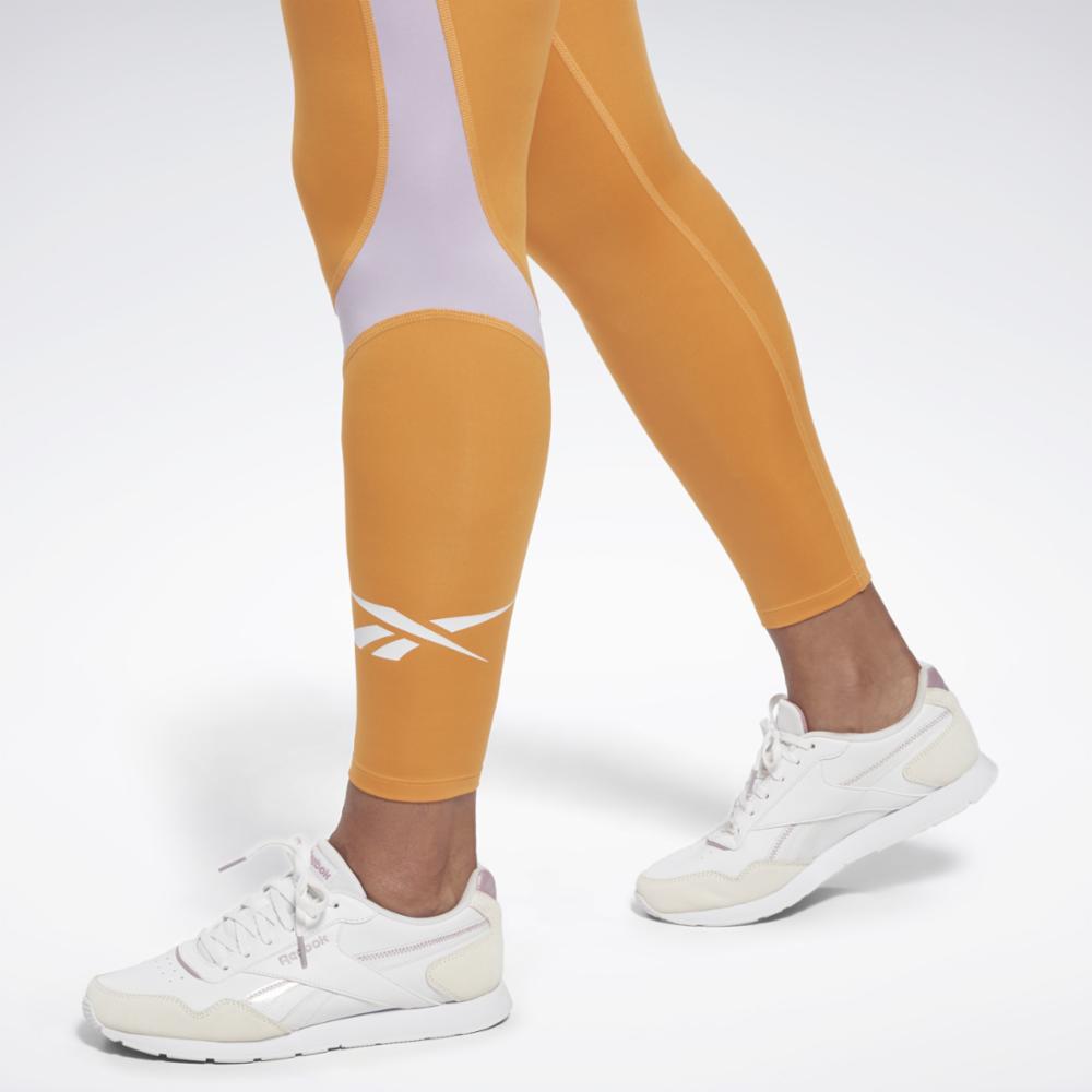Reebok Apparel  Women's Wor Big Logo Tight Reebok Training App Women Orange Reg