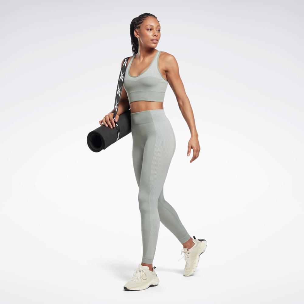 Reebok Apparel  Women's Yoga Hr Seamless Ti Reebok Training App Women Green Reg