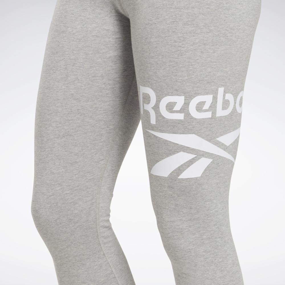 Reebok Apparel  Women's Reebok Identity Big Logo Cotton Legging Reebok Training App Women Mgreyh/White/White Reg
