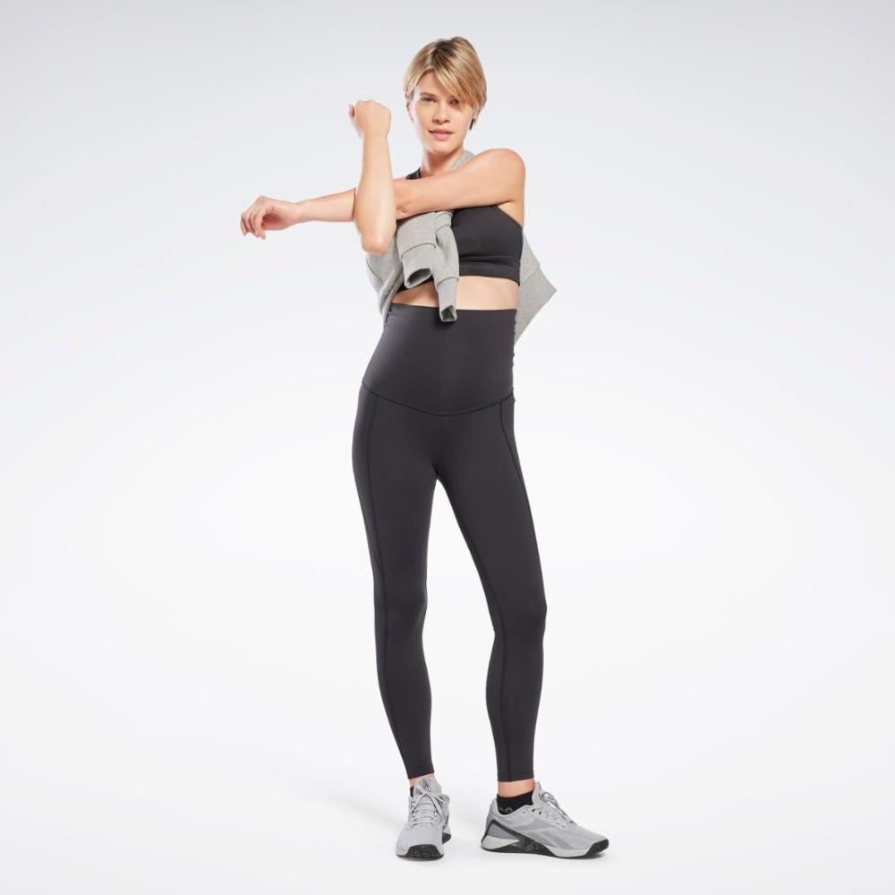 Reebok Apparel  Women's Rebbok Lux Maternity Leggings Reebok Training App Women Black Reg