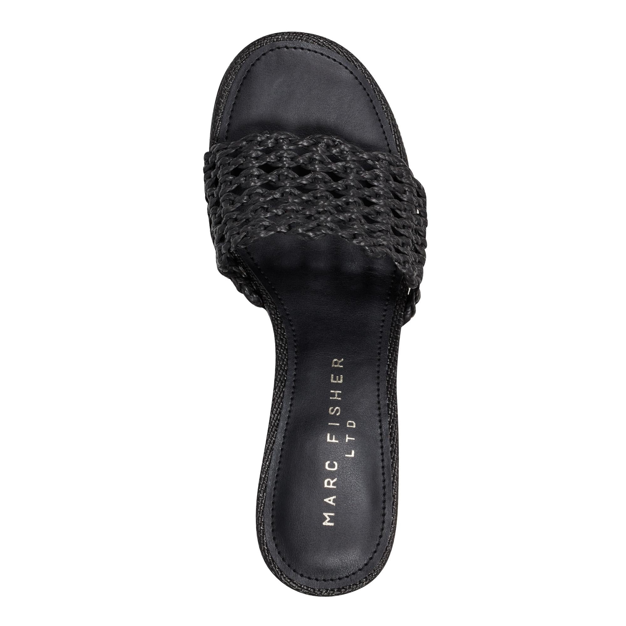 Marc Fisher Ltd Women's Jazmine Black/Ft Raffia Braid Woven M