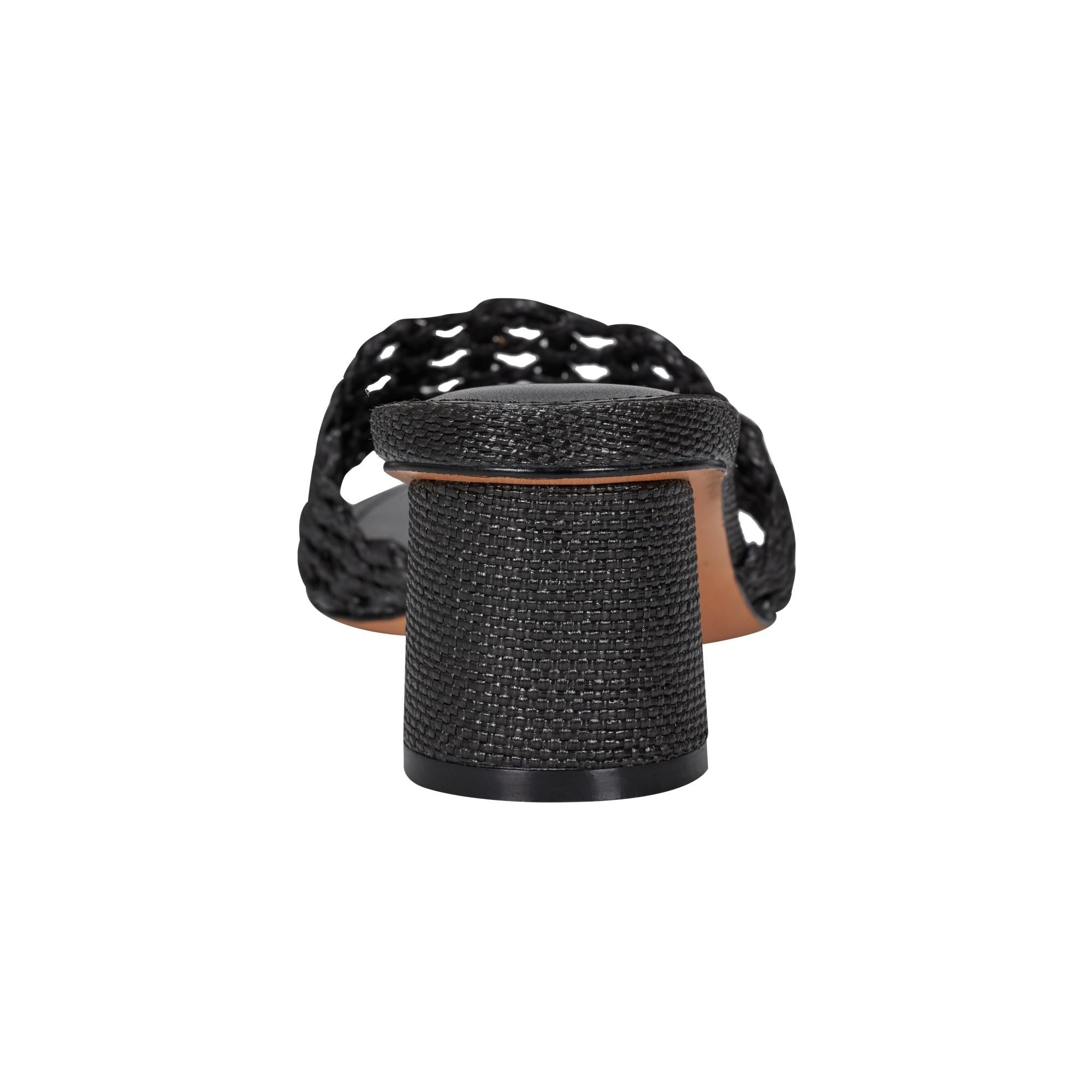 Marc Fisher Ltd Women's Jazmine Black/Ft Raffia Braid Woven M