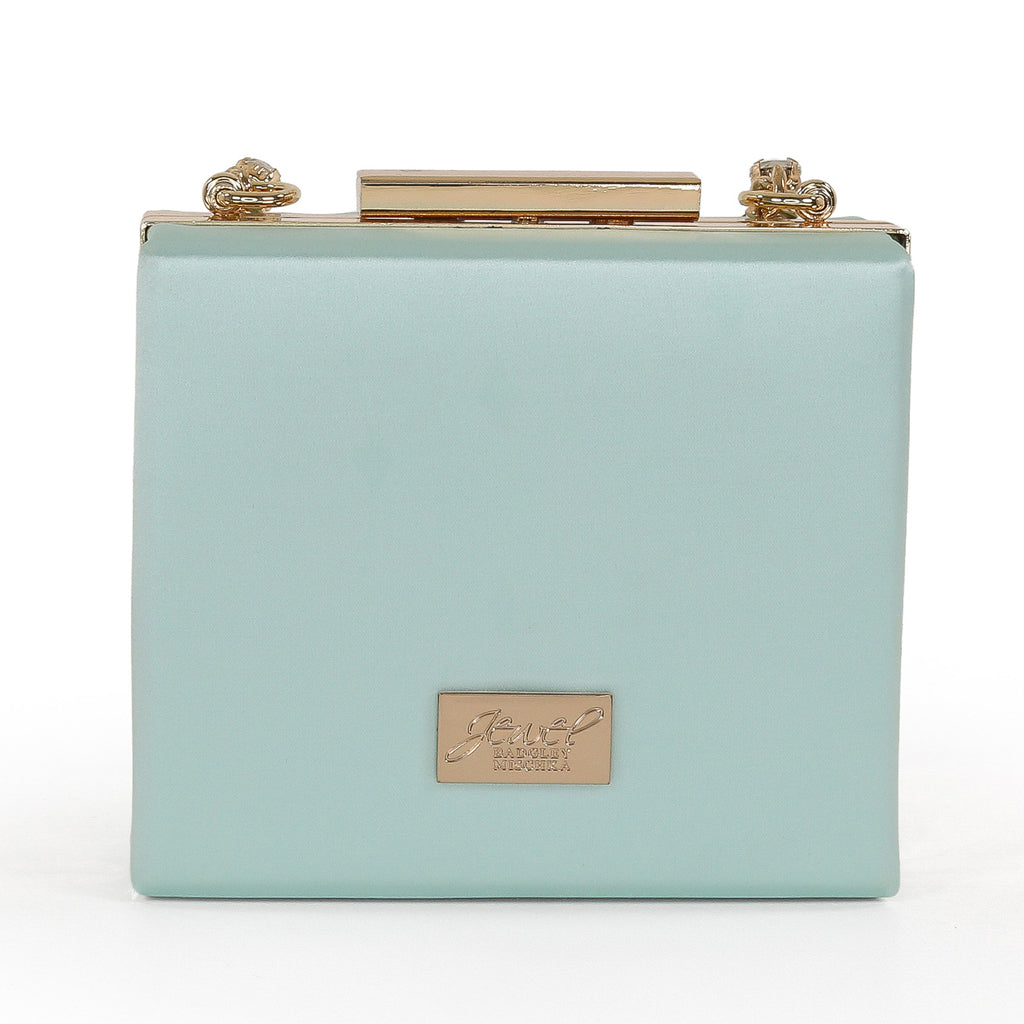 Jewel Badgley Mischka Handbags Women's Billie Box Clutch in Light Mint Green