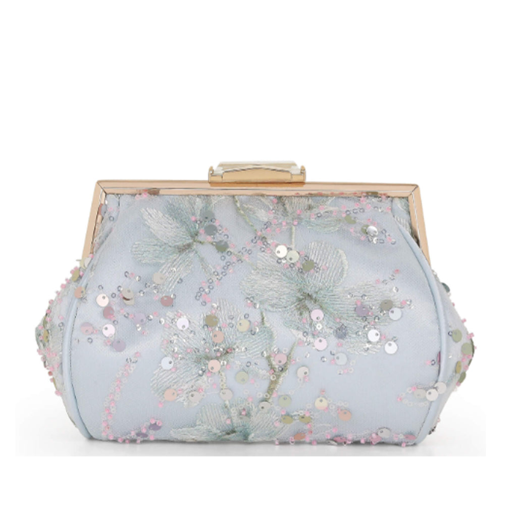 Jewel Badgley Mischka Handbags Women's Iris Floral Pouch in Blue