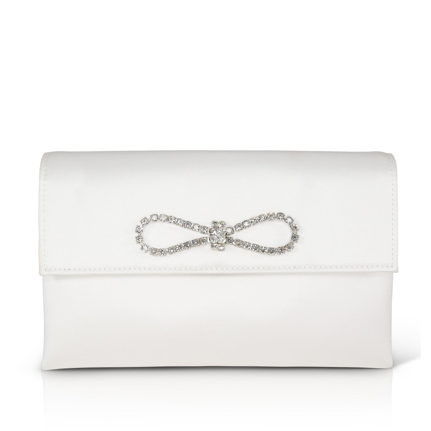 Badgley Mischka Women's Daphne Satin Envelope Clutch in Ivory