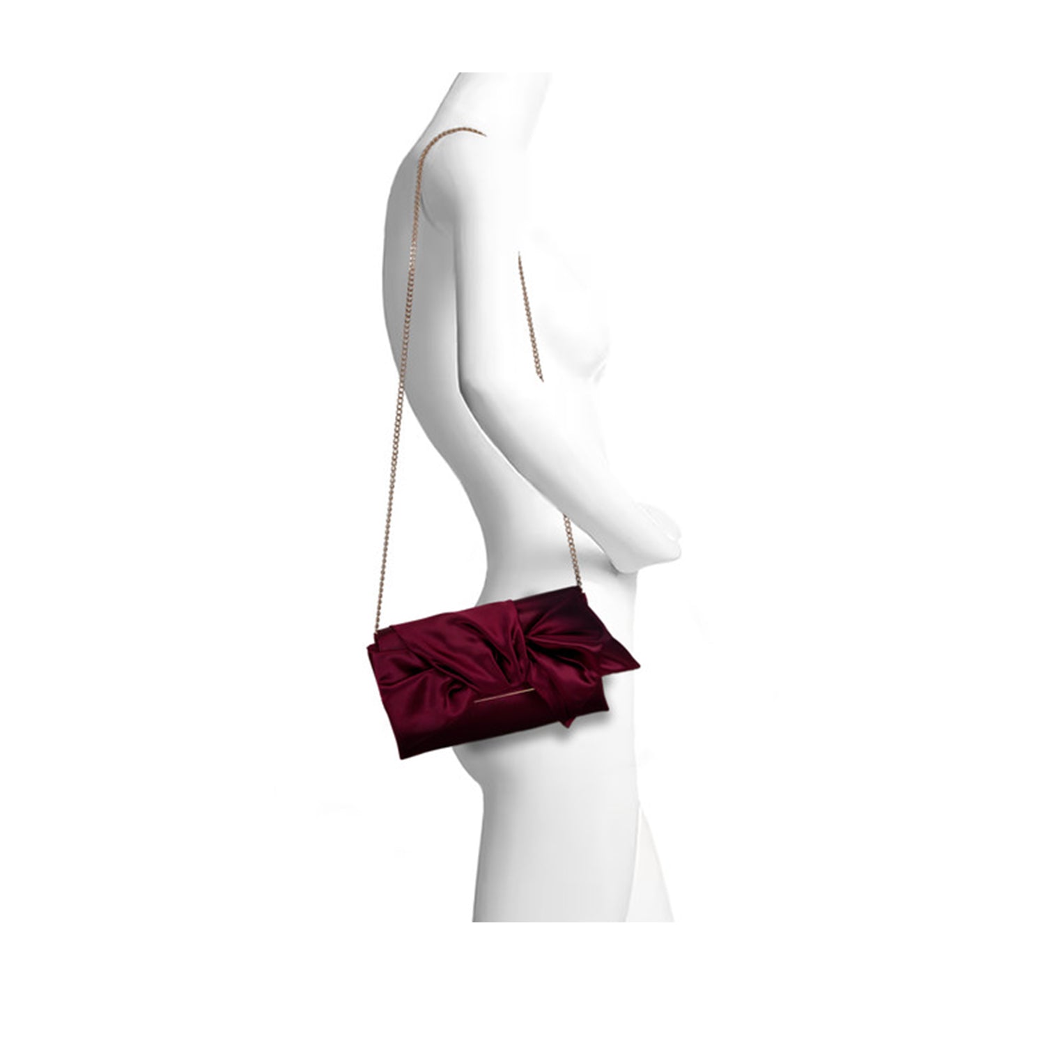 Jewel Badgley Mischka Women's Delilah Tie Bow Clutch in Bordeaux