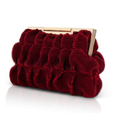 Badgley Mischka Women's Chloe Mini Pleated Satin Pouch in Burgundy