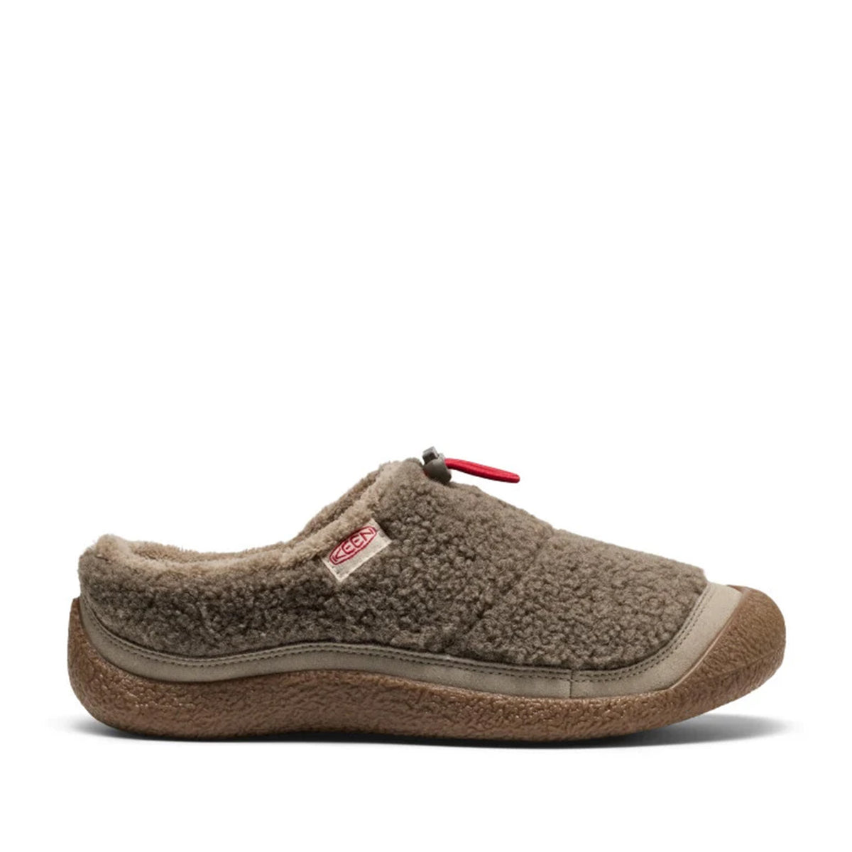 beige sherpa slipper on a white background