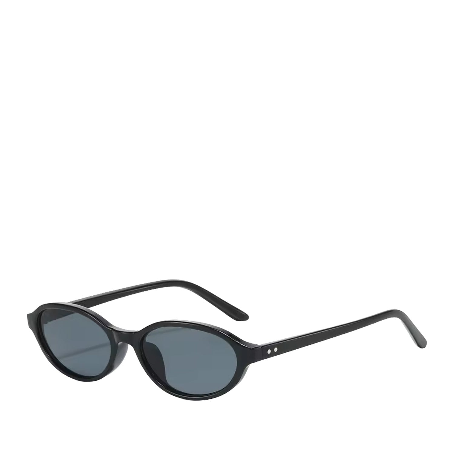 Black oval sunglasses on a white background