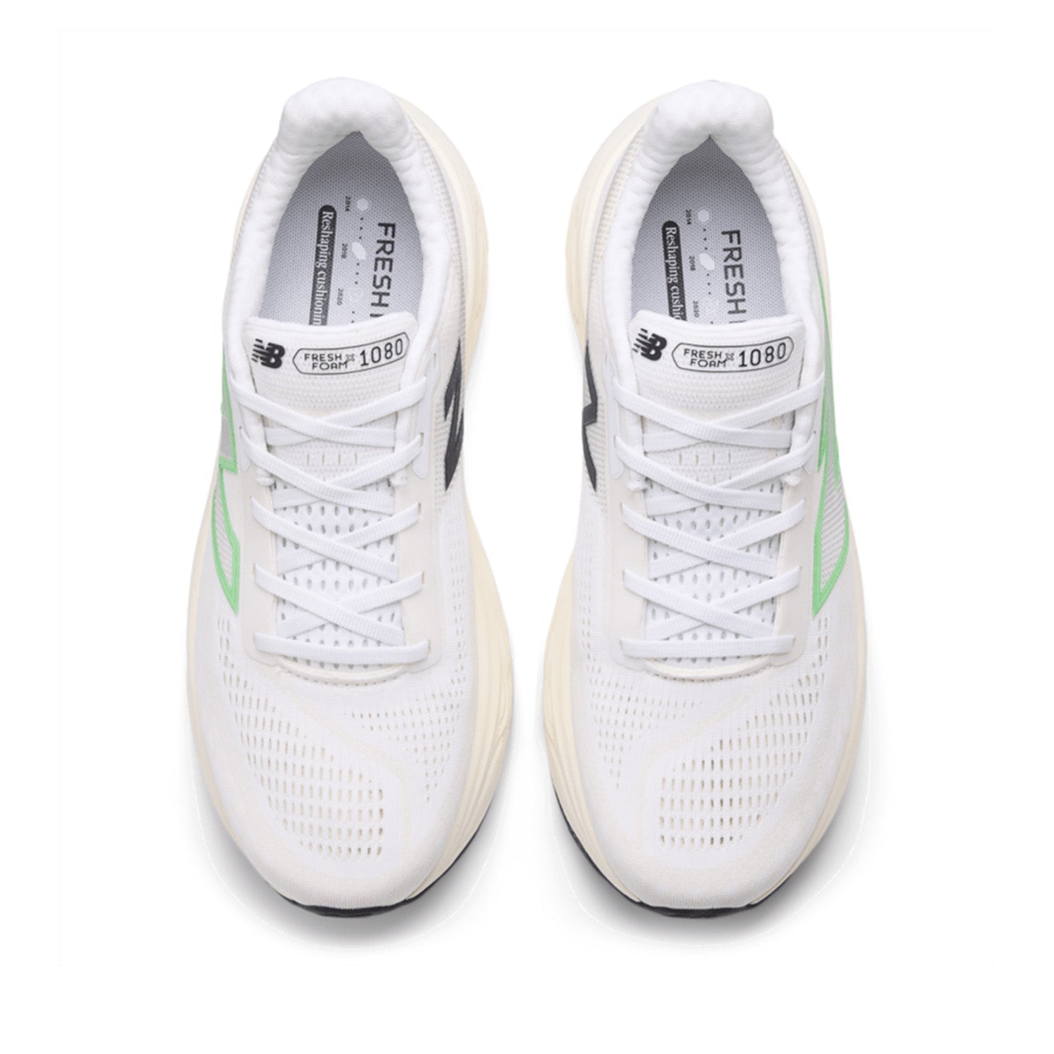 New Balance Men's 1080 in White with Lime Leaf and Angora