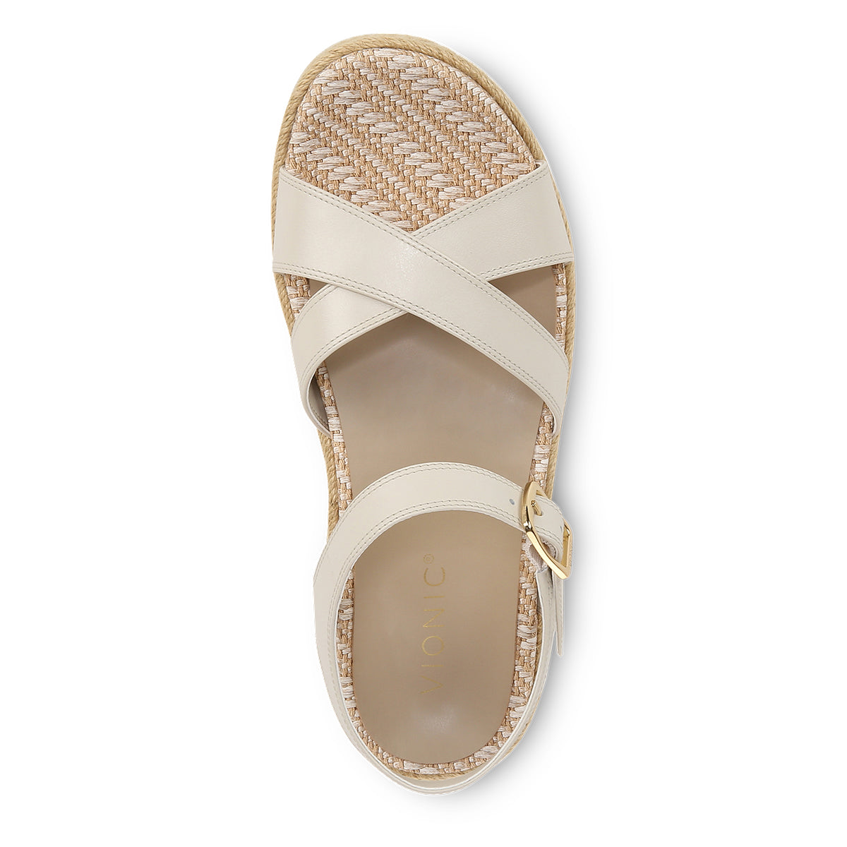 Vionic Women's Mar Strappy Platform Sandal in Cream