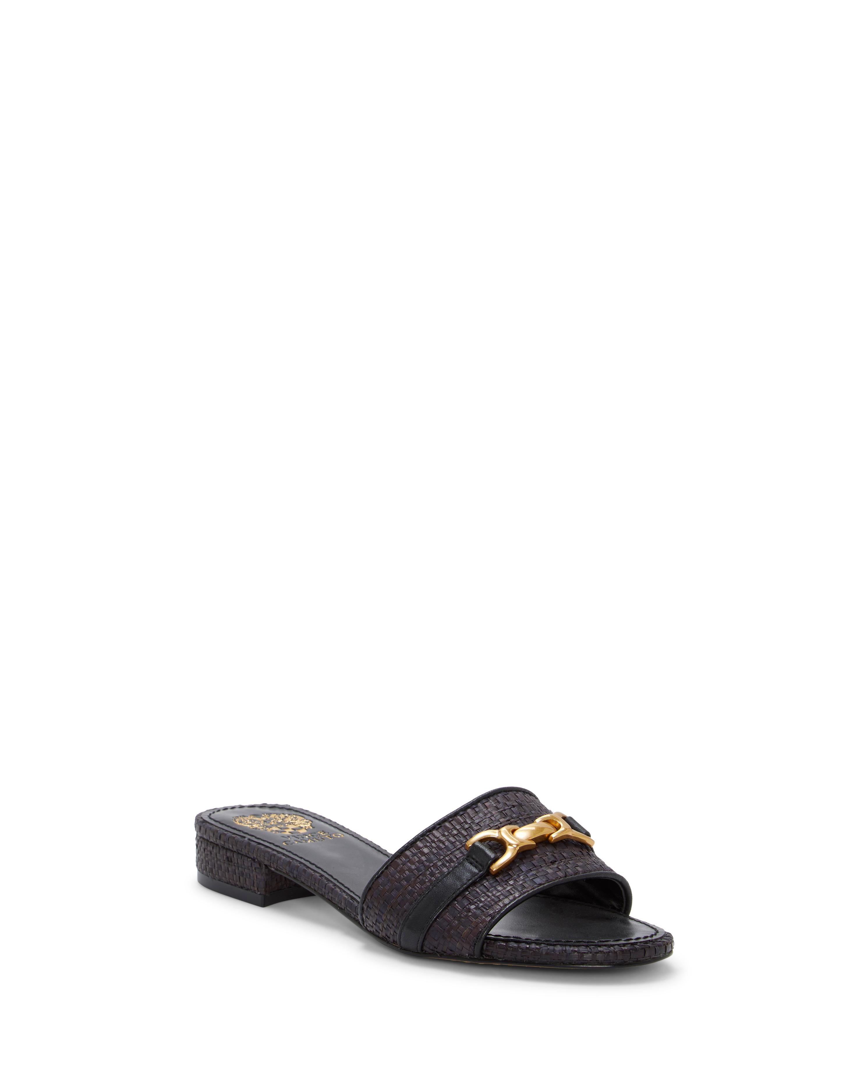 Vince Camuto Women's Maxine Black/Super Fine Raffia Tx Eco M