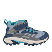 Merrell Kids Unisex Moab Speed 2 Mid AC Wtprf in Stone/Blue/Turquoise