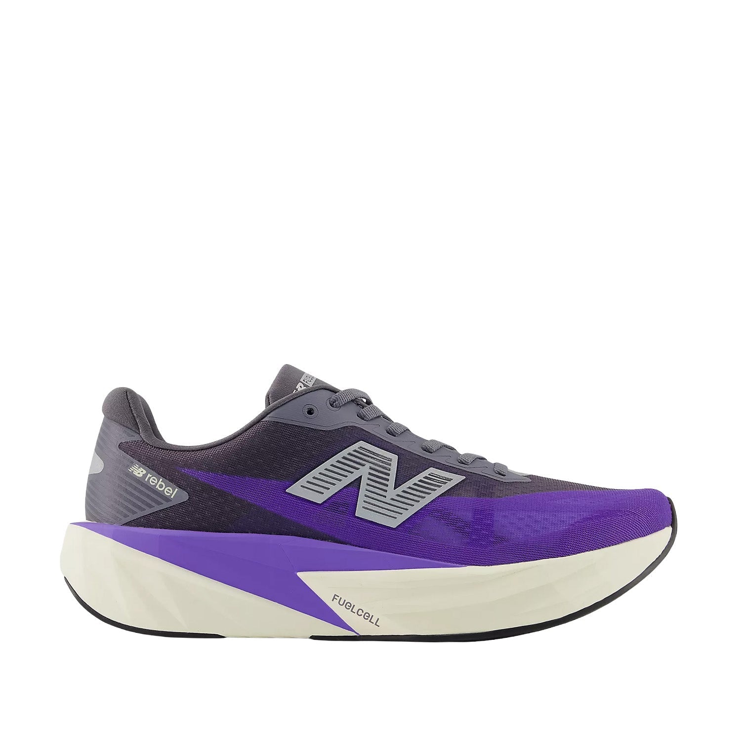New Balance Men's FuelCell Rebel v5 in Electric Indigo/Truffle Salt/Silver Metallic