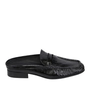 Mollini Women's Asteff Loafer Mule in Black Crinkle