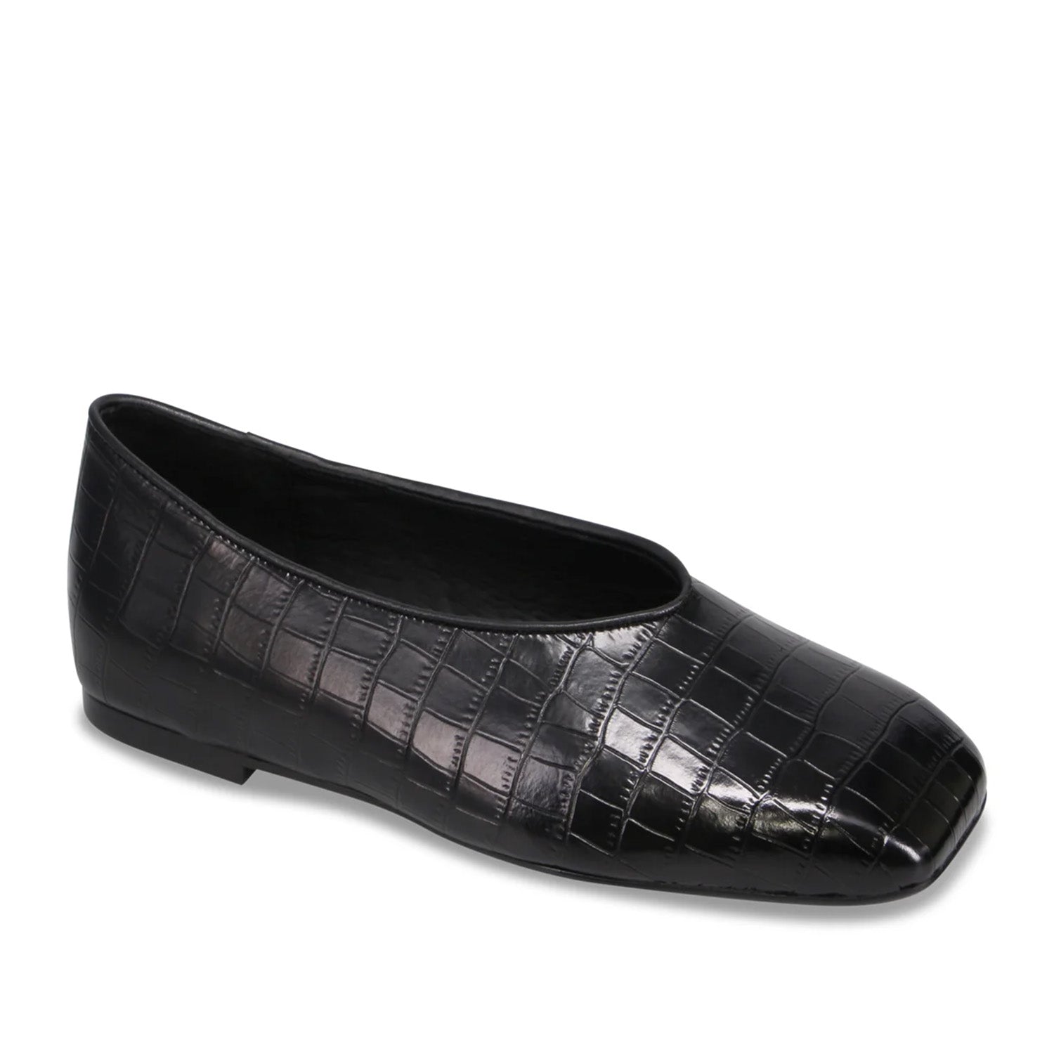 Mollini Women's Bevira Flat in Black Croc