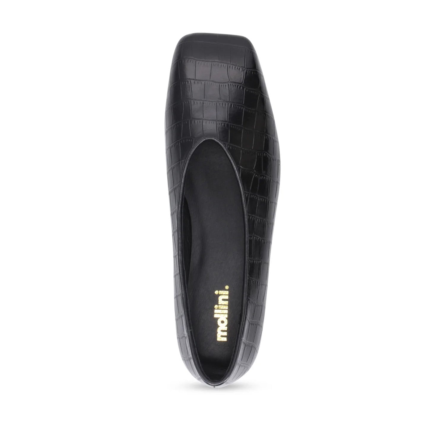 Mollini Women's Bevira Flat in Black Croc