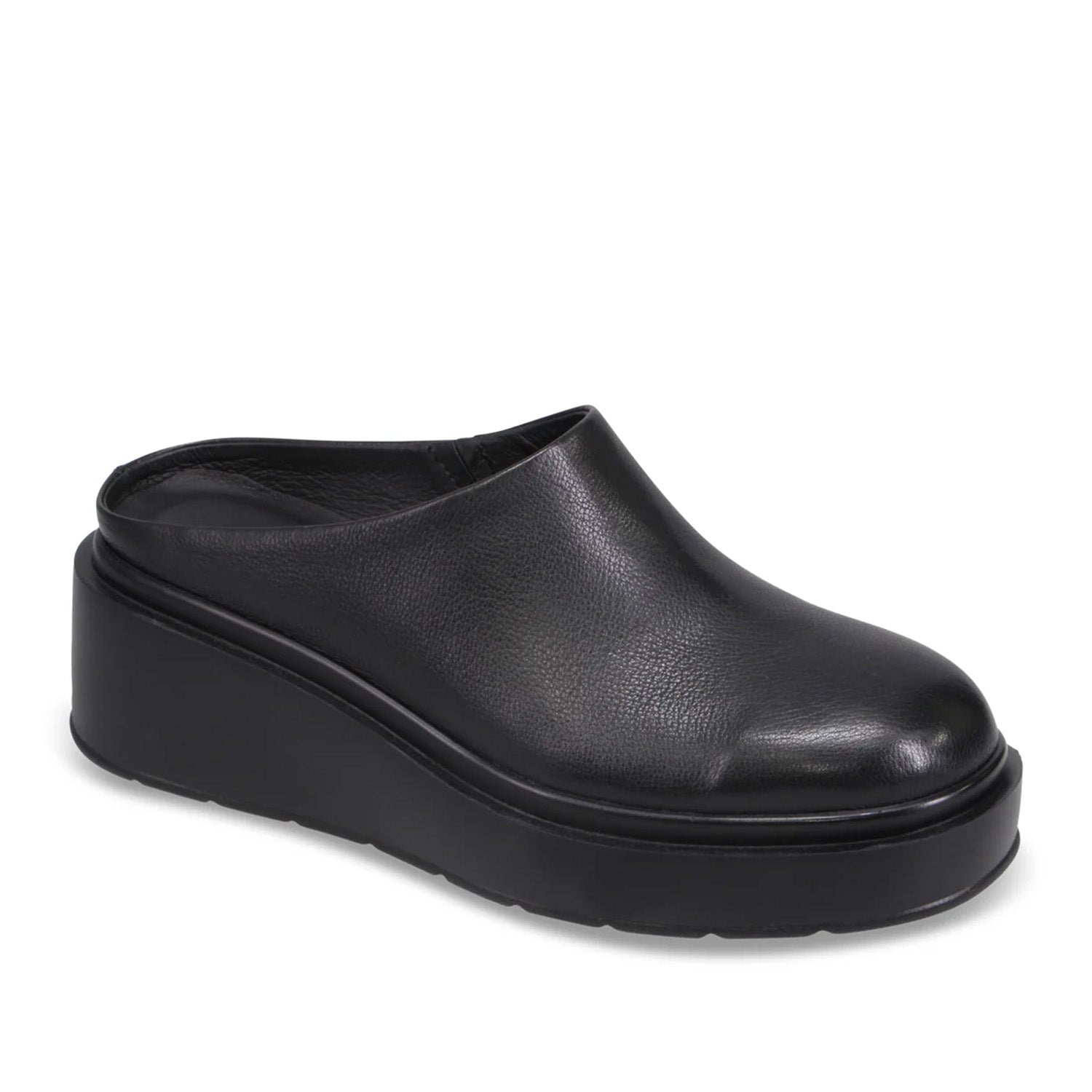 Mollini Women's Semille Platform Mule in Black Leather