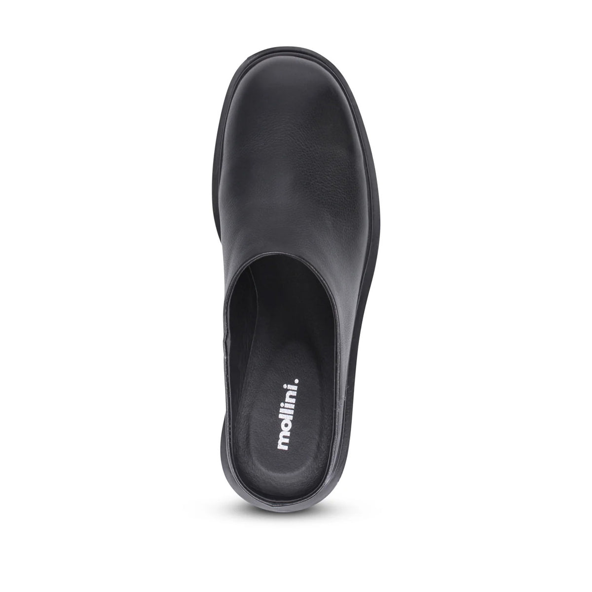 Mollini Women's Semille Platform Mule in Black Leather