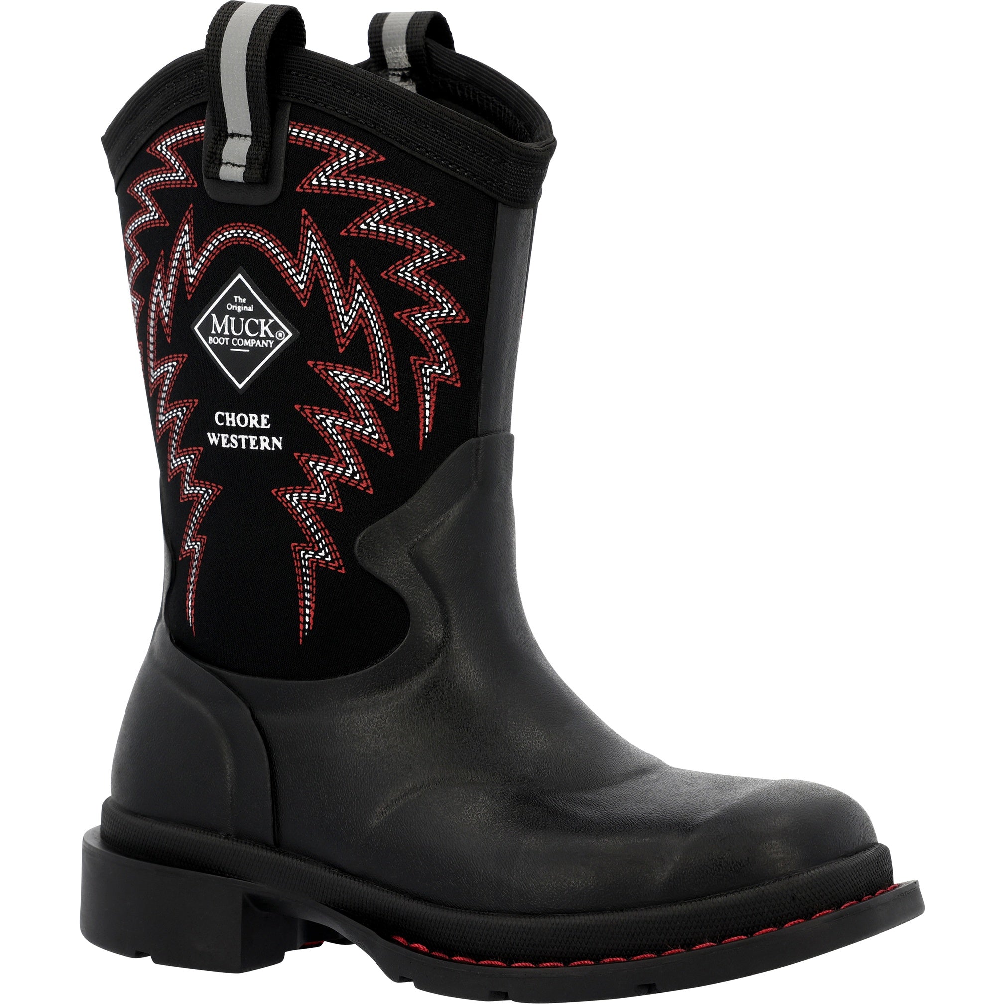 Muck Kids' Chore Western  Chorewest Kids In Black/Red M