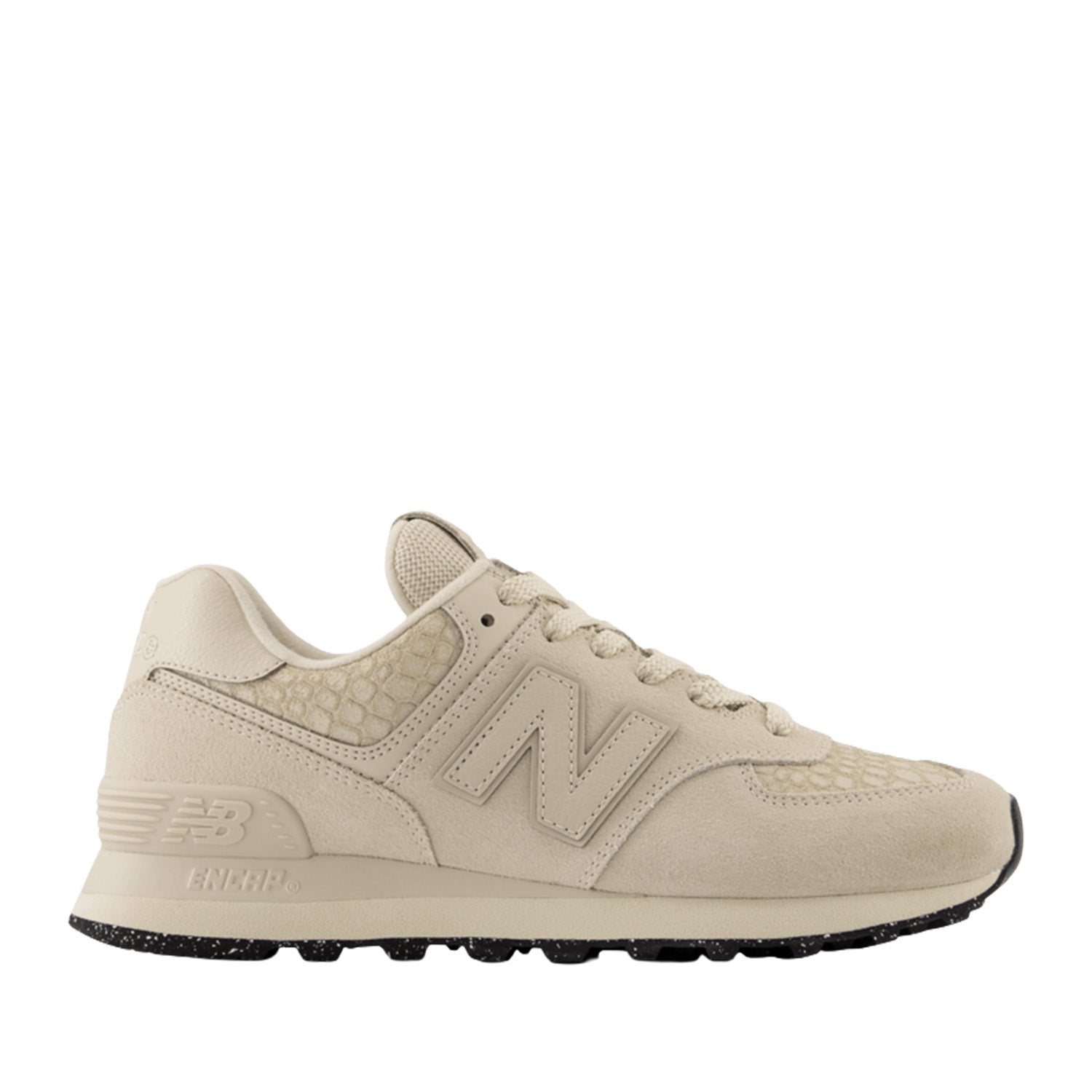 New Balance Women's 574 in White with Bone