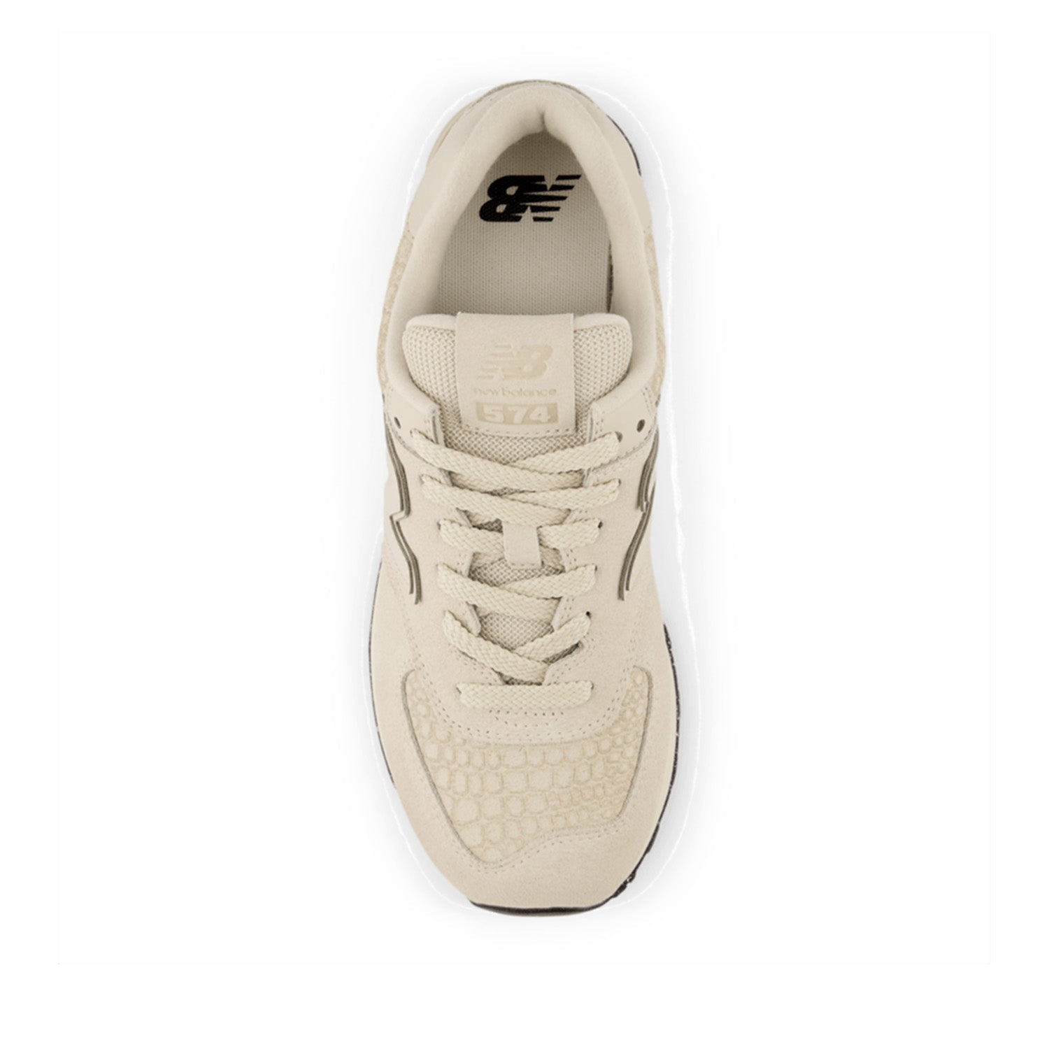 New Balance Women's 574 in White with Bone