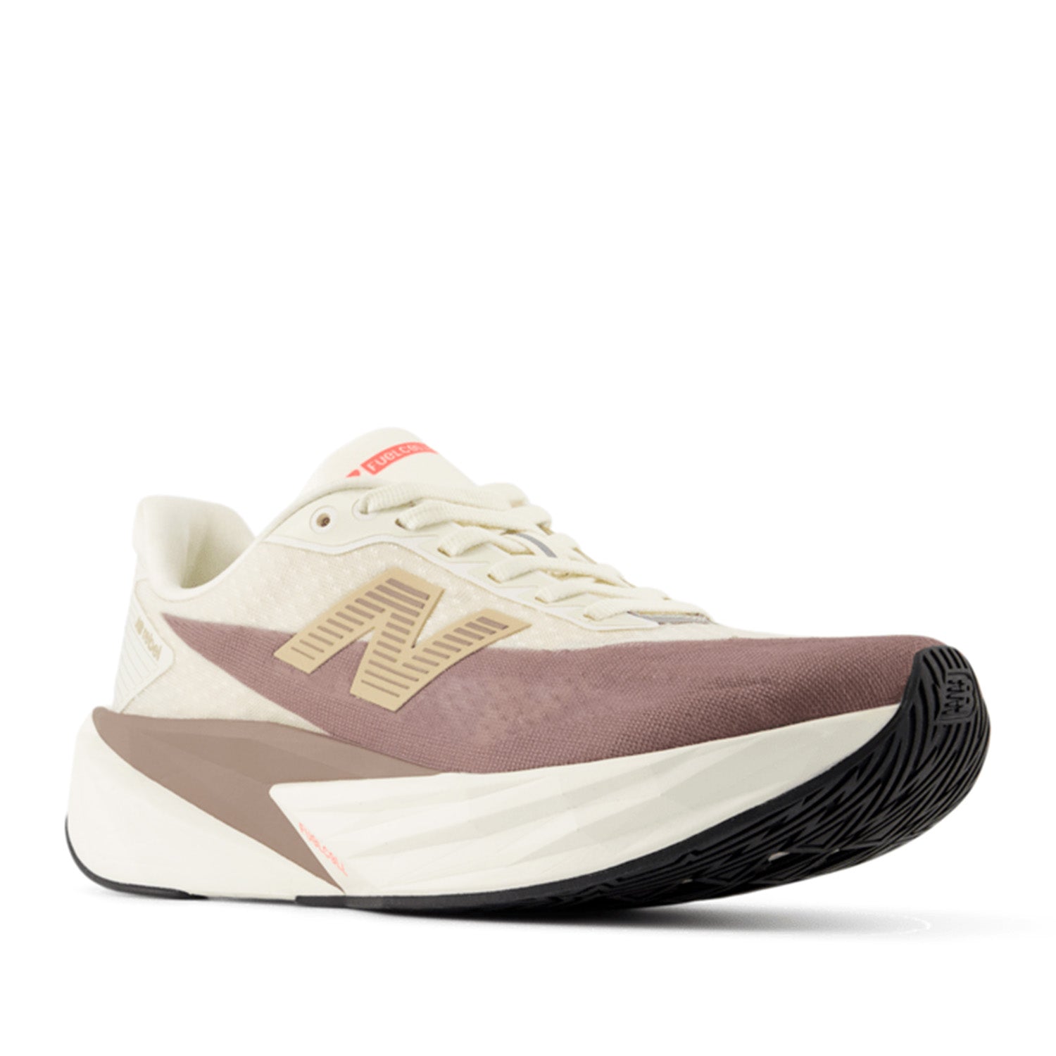 New Balance Women's FuelCell Rebel V5 in Angora with Earth Shadow and Sea Salt