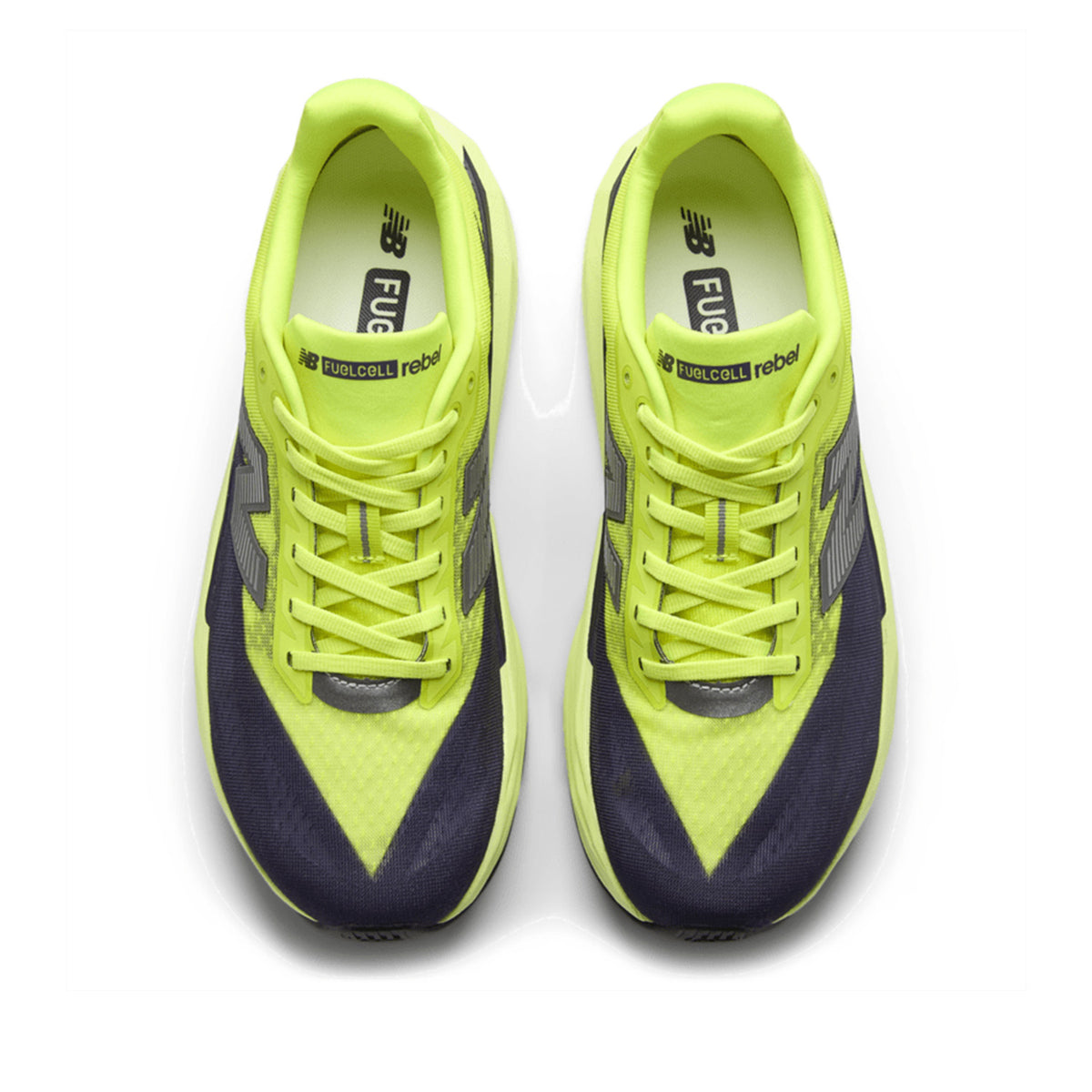 New Balance Men's FuelCell Rebel v5 in Alkaline Green/Boysenberry/Dark Silver Metallic